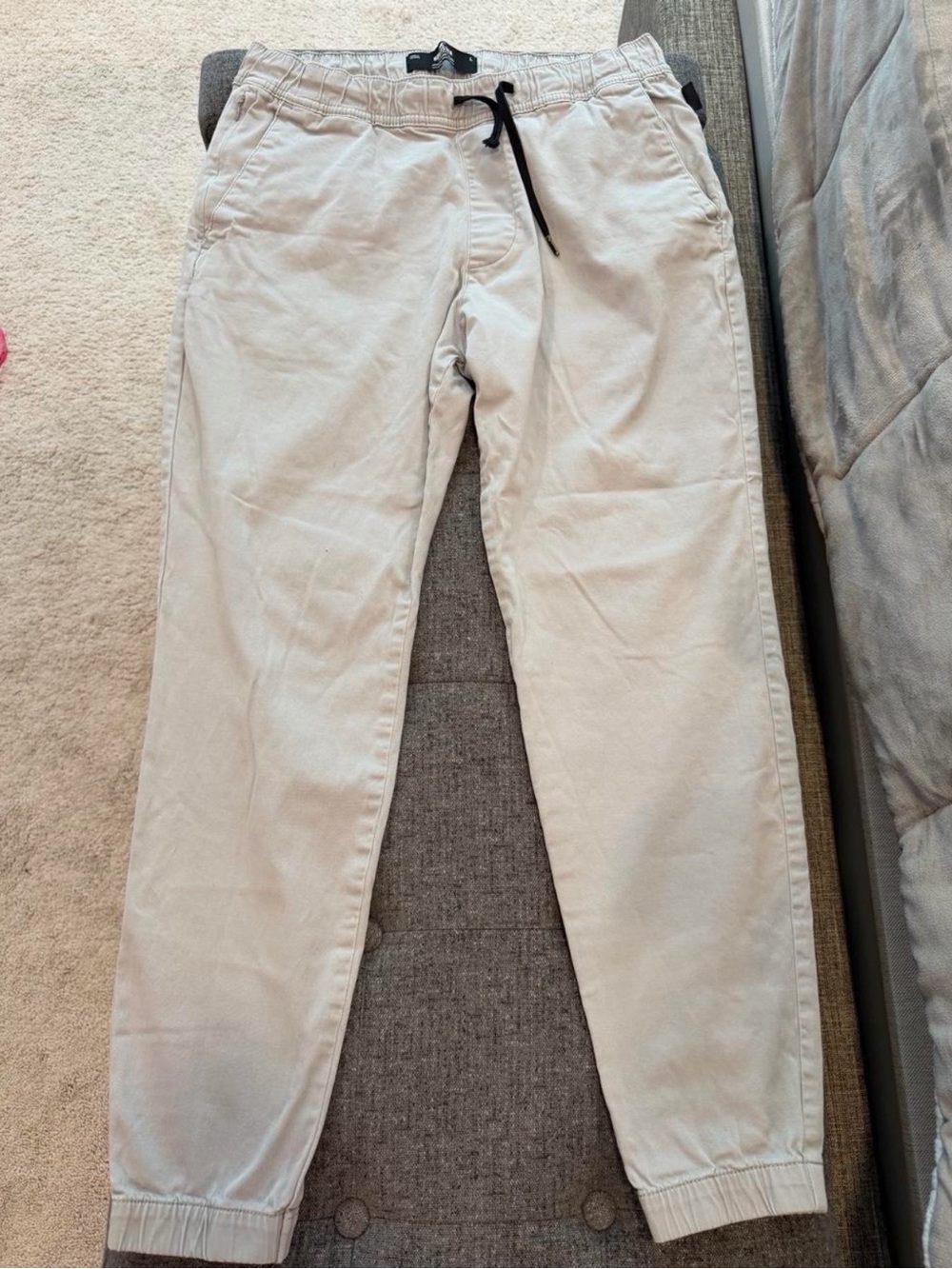 Hollister Light Gray Drawstring Jogger Pants
